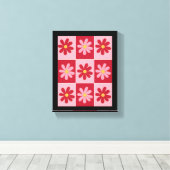 Daisy Retro Blume Pattern Leinwanddruck (Insitu (Holzboden))