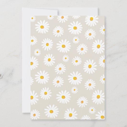 Daisy Retro Boho Party Creme Sand Erster Geburtsta Einladung (Rückseite)