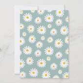 Daisy Retro Boho Party Dusty Blue Erster Geburtsta Einladung (Rückseite)
