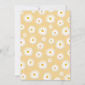Daisy Retro Boho Party Yellow Girl Erster Geburtst Einladung (Rückseite)