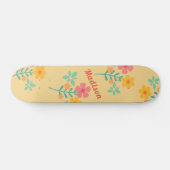 Daisy Retro Bouquet Muster in Gelben Skateboard (Horizontal)