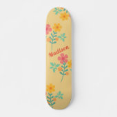 Daisy Retro Bouquet Muster in Gelben Skateboard (Vorne)