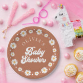 Daisy Retro Gender Neutral Baby Shower Pappteller (Party)