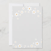 Daisy Retro Graue Blütendusche Einladung (Rückseite)
