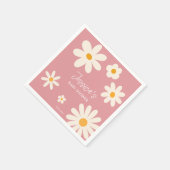 Daisy retro pink desert baby shower boho serviette (Ecke)
