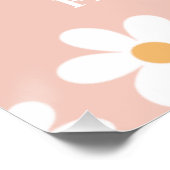 Daisy Retro Pink zum ersten Geburtstag Willkommen Poster (Ecke)