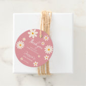 Daisy Retro rosa Wüste Babydusche boho vielen Dank Geschenkanhänger (Beispiel)