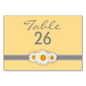 Daisy Ribbon - Gelbe graue und weiße Tischnummer (Rückseite)