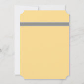 Daisy Ribbon - Gelbgraues und weißes Brautparty Einladung (Rückseite)