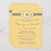 Daisy Ribbon - Gelbgraues und weißes Brautparty Einladung (Vorne/Hinten)