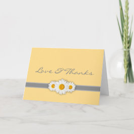 Daisy Ribbon - Yellow Grau & White Vielen Dank Dankeskarte