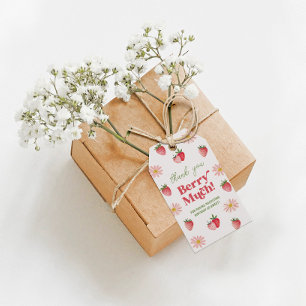 Daisy Rosa und Rot Vielen Dank Geburtstag  Geschenkanhänger