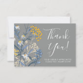 Daisy Rowan Navy & Yellow Floral Danke Karte (Vorderseite)