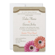 Daisy Rustic Burlap Coral und Pink