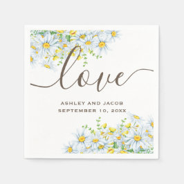 Daisy. Rustic Flowers. Blumenhochzeit Serviette