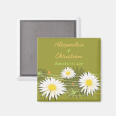 Daisy Save the Date Wedding Ankündigung 3 Magnet (Vorderseite/Rückseite)