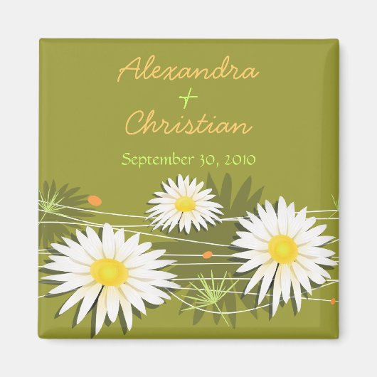 Daisy Save the Date Wedding Ankündigung 3 Magnet (Vorne)