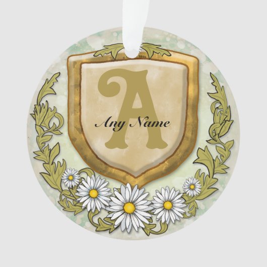 Daisy Schild Monogramm Ornament (Vorderseite)