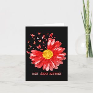 Daisy Schmetterling Rotes Band Herzkrankheit Bewus Karte