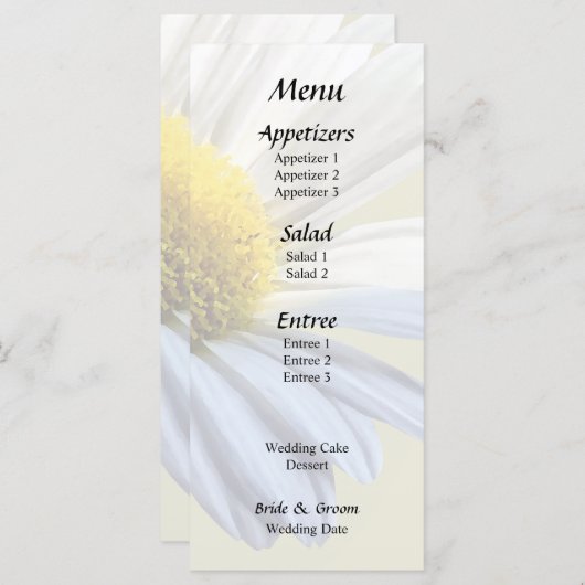 Daisy Shadow und Light Menükarte (Vorne/Hinten)