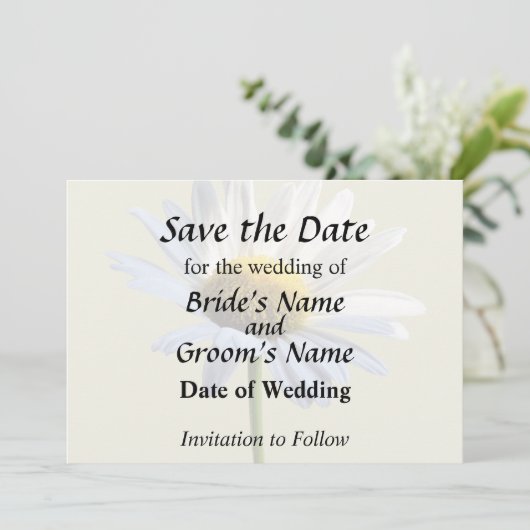 Daisy Shadow und Light Wedding Supplies Save The Date (Stehend Vorderseite)