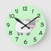 Daisy Sheep Runde Wanduhr (Vorderseite)