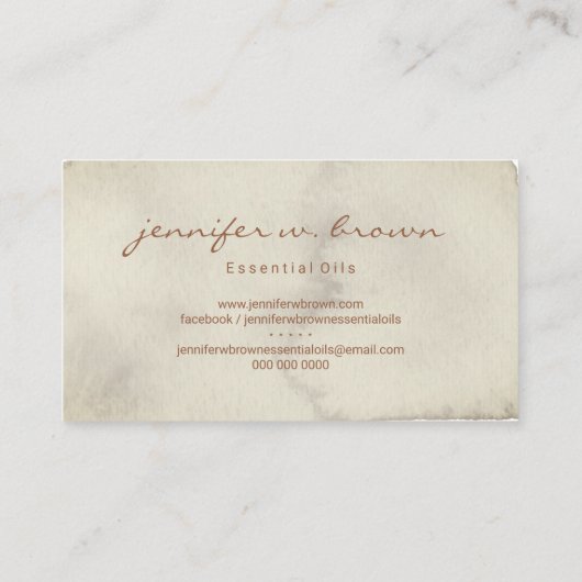 Daisy Signature Script Rosa Wasserfarbe Visitenkarte (Rückseite)