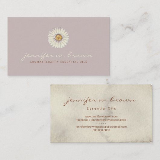 Daisy Signature Script Rosa Wasserfarbe Visitenkarte (Vorne/Hinten)