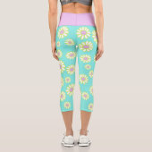 Daisy Simple Aqua Capri Leggings (Rückseite)