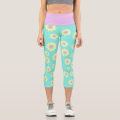 Daisy Simple Aqua Capri Leggings (Vorderseite)