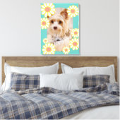 Daisy Simple Aquamarin Foto Leinwanddruck (Insitu (Schlafzimmer))
