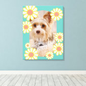 Daisy Simple Aquamarin Foto Leinwanddruck (Insitu (Holzboden))