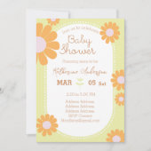 Daisy Simple Baby Shower Pastel Green Einladung (Vorderseite)