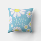 Daisy Simple Blue Foto Kissen (Rückseite)