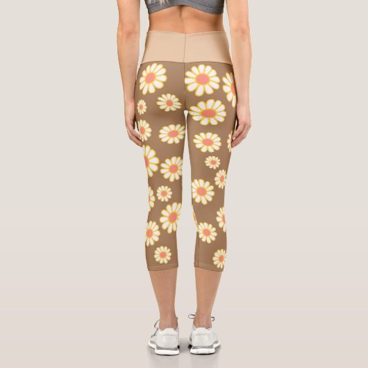 Daisy Simple Brown Capri Leggings (Rückseite)