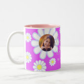 Daisy Simple Foto Violet Zweifarbige Tasse (Links)