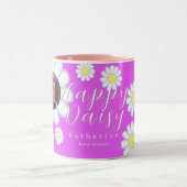Daisy Simple Foto Violet Zweifarbige Tasse (Mittel)