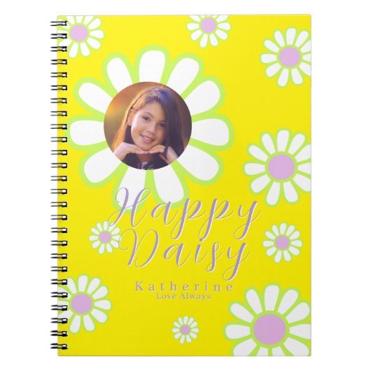 Daisy Simple Foto Yellow Notizblock (Vorderseite)