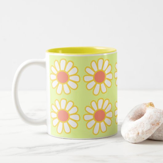 Daisy Simple Green Zweifarbige Tasse (Mit Donut)