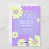 Daisy Simple Lila Birthday Einladung (Rückseite)