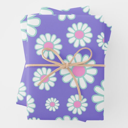 Daisy Simple Lila Geschenkpapier Set (Beispiel)