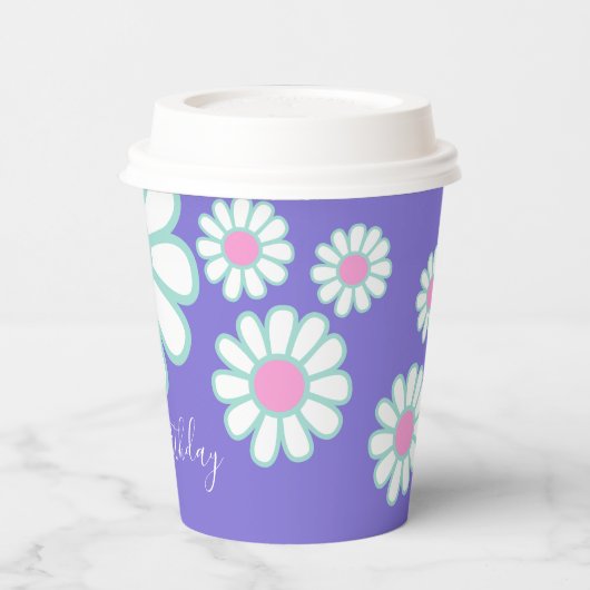 Daisy Simple Lila Pappbecher (Links)