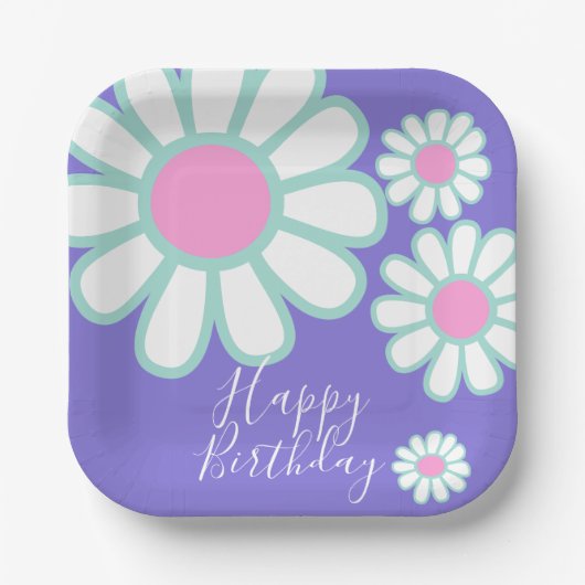 Daisy Simple Lila Pappteller (Vorderseite)