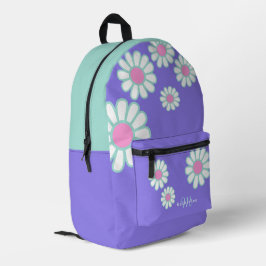 Daisy Simple Monogram Lila Bedruckter Rucksack
