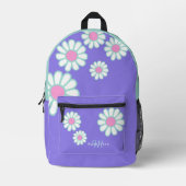 Daisy Simple Monogram Lila Bedruckter Rucksack (Vorderseite)