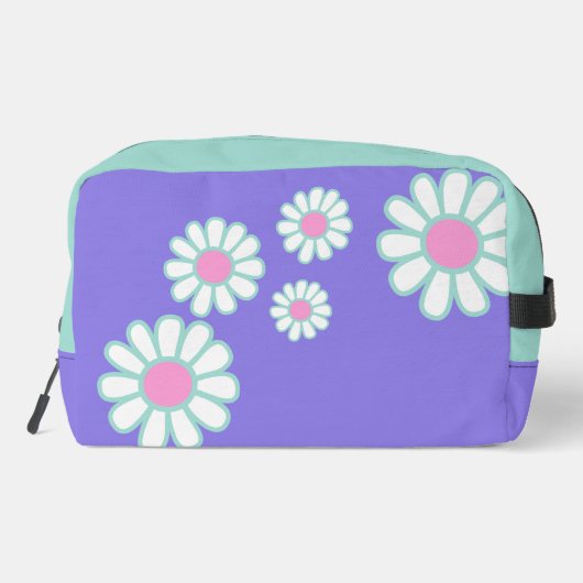 Daisy Simple Monogram Lila Waschbeutel (Rückseite)