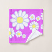 Daisy Simple Monogram Violet Badhandtuch Set (Waschlappen)