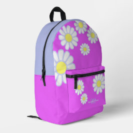 Daisy Simple Monogram Violet Bedruckter Rucksack