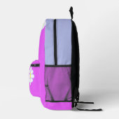 Daisy Simple Monogram Violet Bedruckter Rucksack (Rechts)
