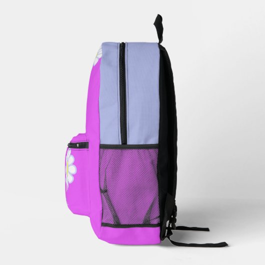 Daisy Simple Monogram Violet Bedruckter Rucksack (Rechts)